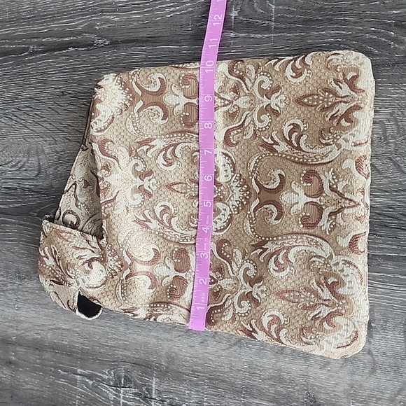 Handmade Reversible Japanese Knot Bag Boho Paisley Brown Satin - Picture 4 of 8